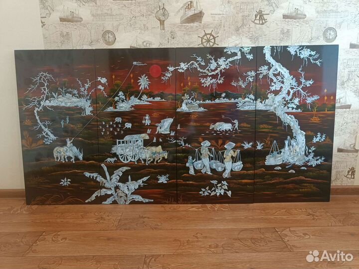 Антикварное панно/полиптих