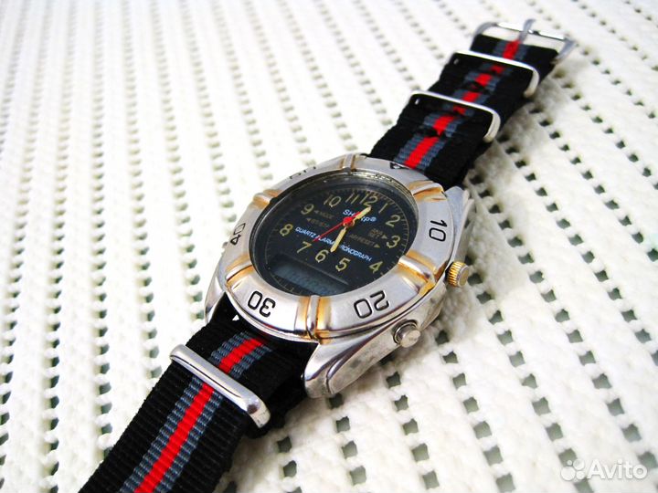 Часы Sharp chrono dual time japan винтаж