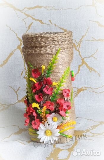 Вазочки из джута