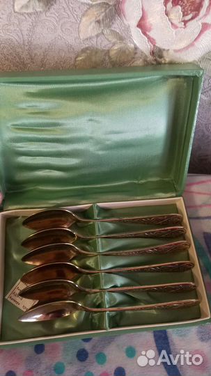 Ложки мельхиоровые с позолотой Новые