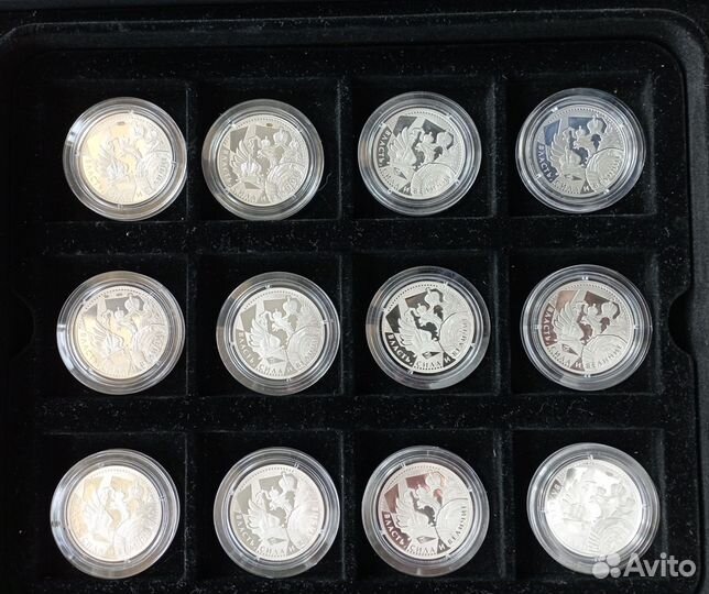 Медали, Правители России, 12 штук, серебро