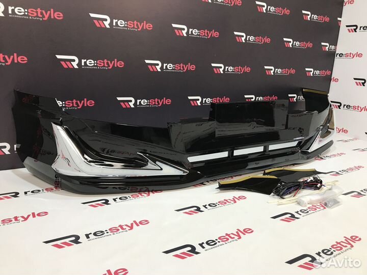 Губа передняя Prado 120 Стиль Modellista LED