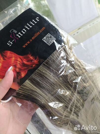 Волосы мелирование 65-70 см чёрно-белые