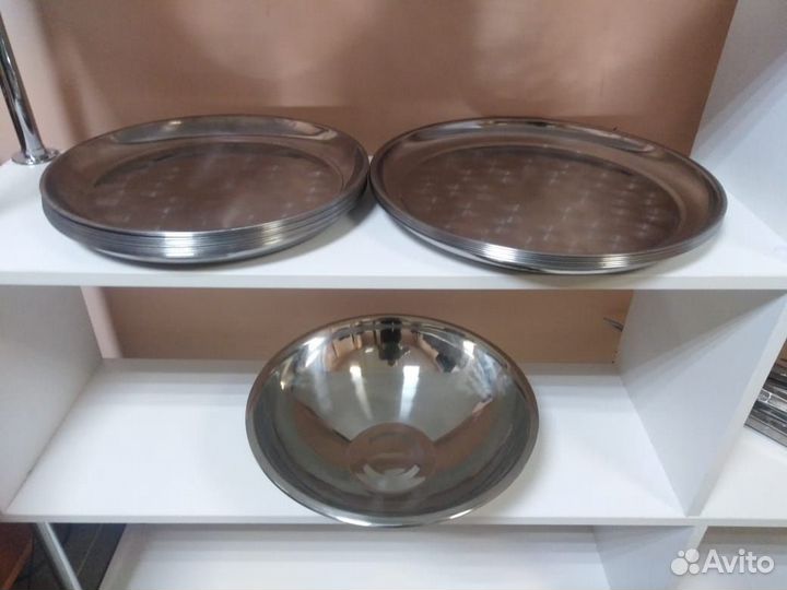 Подносы и миски из нержавейки для шашлыков
