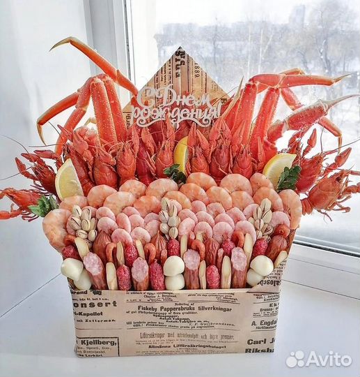Съедобный букет с раками, крабами /подарок мужчине