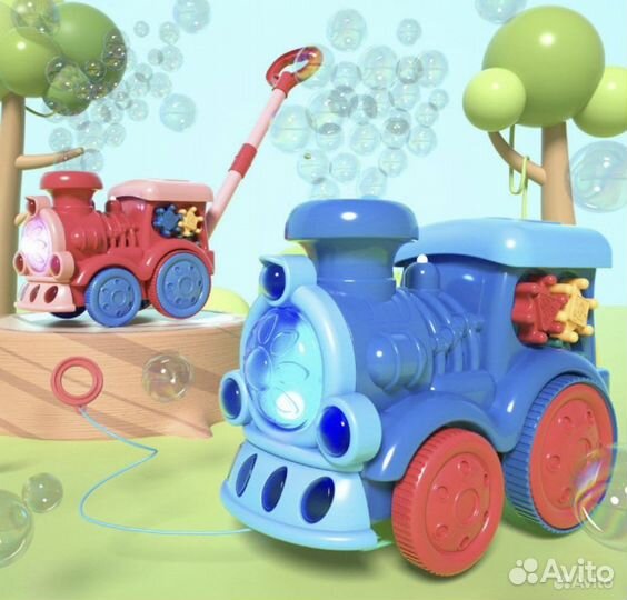 Паровозик-каталка генератор мыльных пузырей