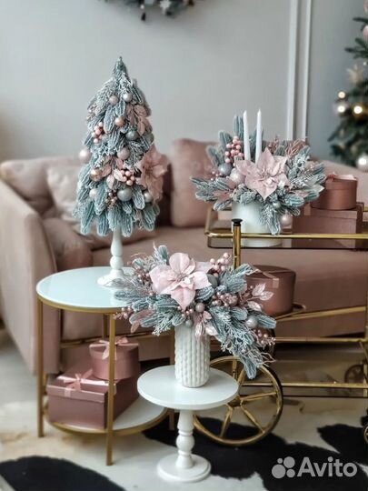 Новогодний декор,интерьерная композиция,подсвечник
