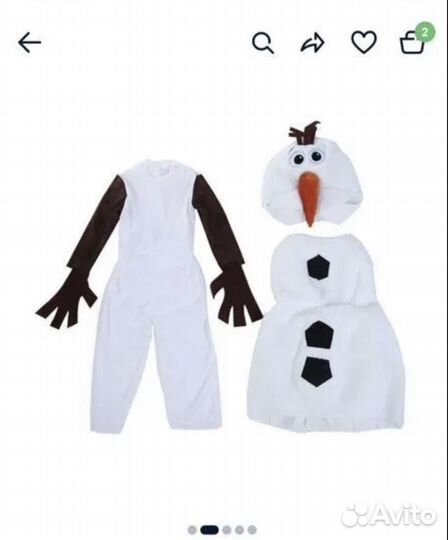 Новогодний костюм снеговика Олаф на 2-3-4 года