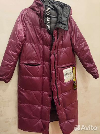 Пуховик женский длинный 44 46 черный