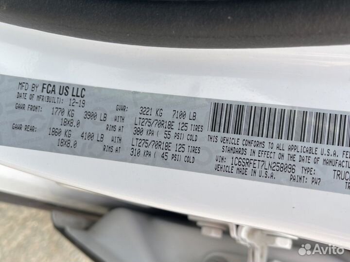 Dodge Ram 5.7 AT, 2019, 103 000 км