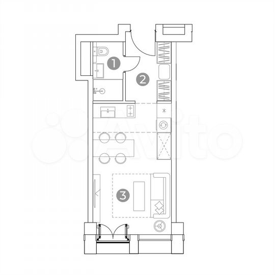 Апартаменты-студия, 25,9 м², 6/28 эт.
