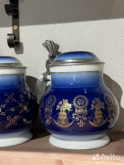 Немецкая пивная кружка royal tettau кобальт