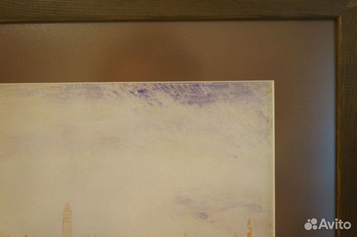 Постер в раме. Акварель. Вид канала Джудекка