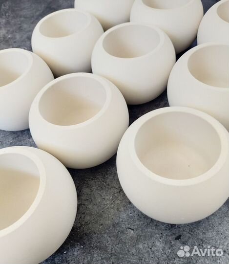 Набор кашпо из гипса. 10 шт. Цена за все