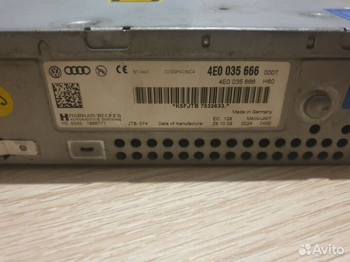 Блок навигации MMI 3G High A6 4F A8 4E 4E0035666