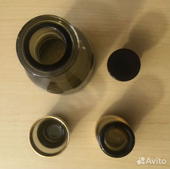 Графин с рюмками цветное стекло Богемия (чсср)