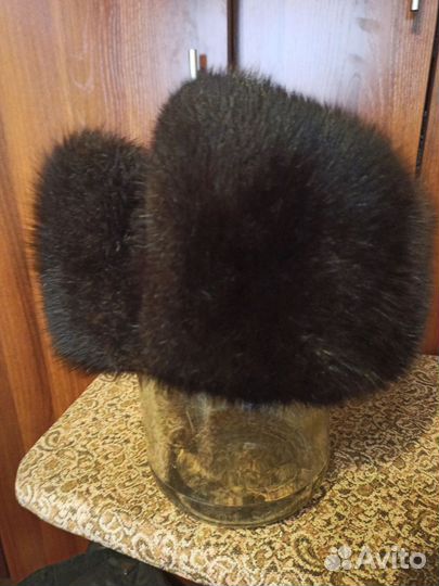 Мужская шапка из ондатры ушанка р.56-58