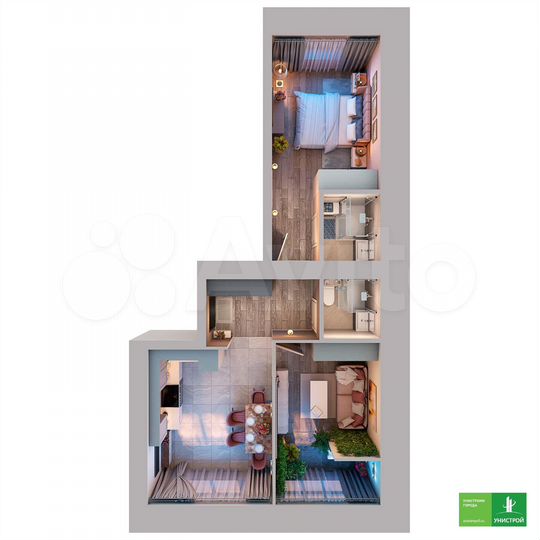 2-к. квартира, 54,3 м², 5/11 эт.