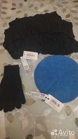 Снуд + берет+ перчатки