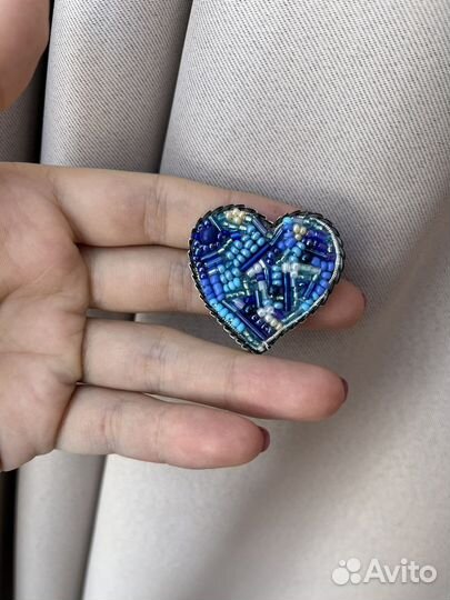 Брошь из бисера «Сердце»