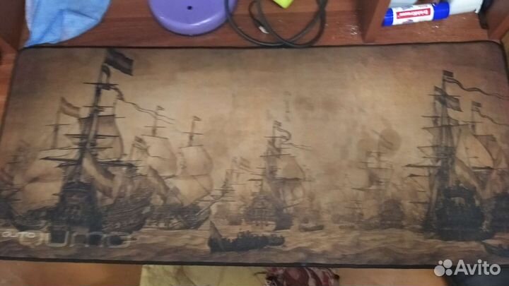 Ковер для мыши qumo корабли