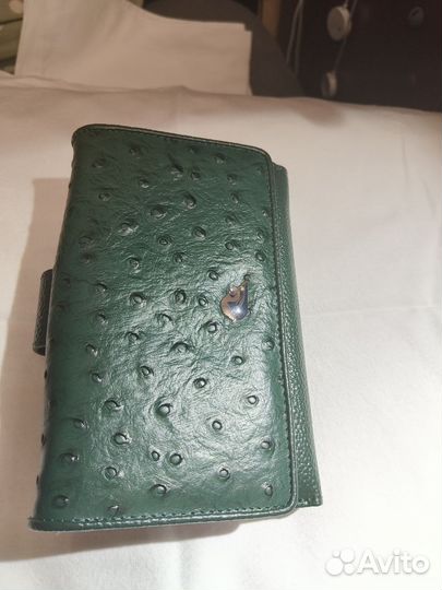 Кошелек женский натуральная кожа зеленый