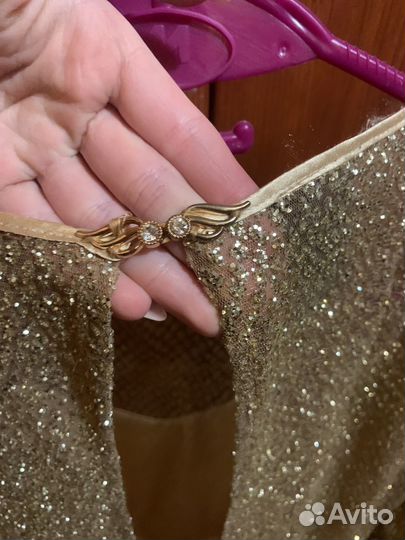 Платье женское золотое XL