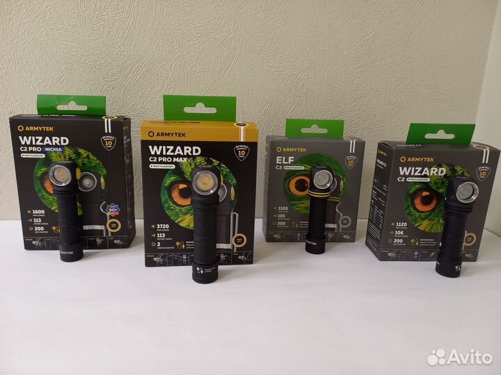 Armytek Фонари Elf, Wizard (C2, Nichia, Pro Max)