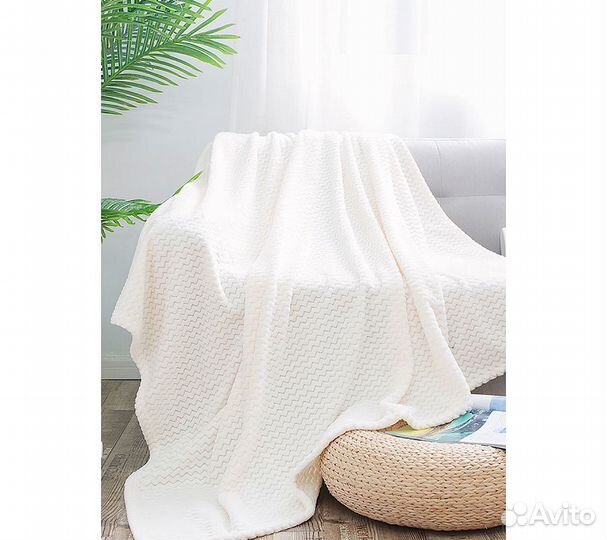 Плед GoodNight Велсофт 200х220, белый