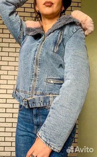 Джинсовая куртка женская с мехом