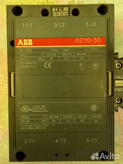 Контактор ABB A210-30