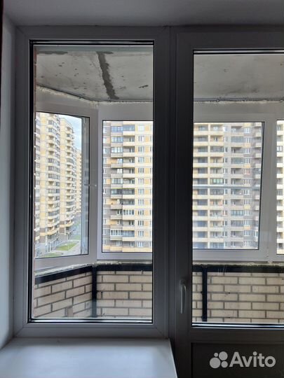 Окно с дверью, стеклопакет