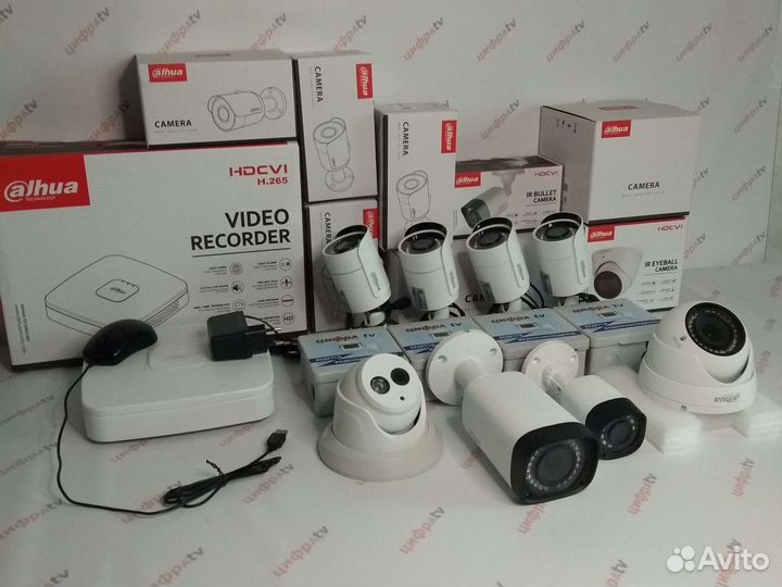 8 Камер видеонаблюдения с микрофоном 4Мп Dahua