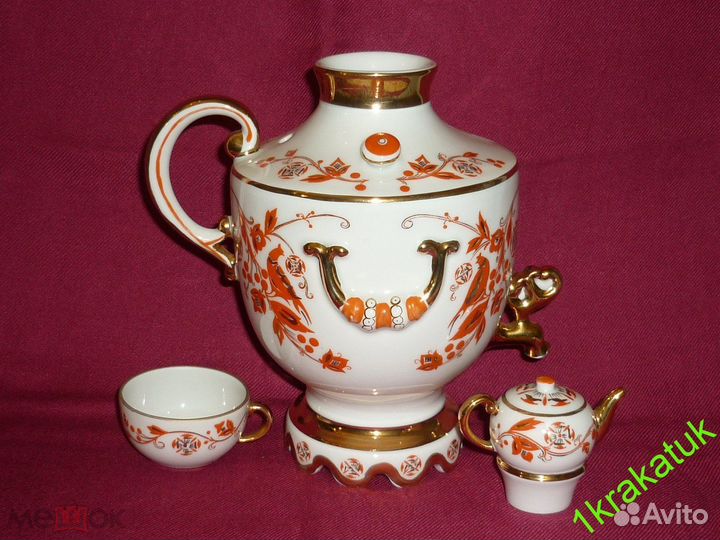 Штоф веселый самовар с чашкой. лфз криммер