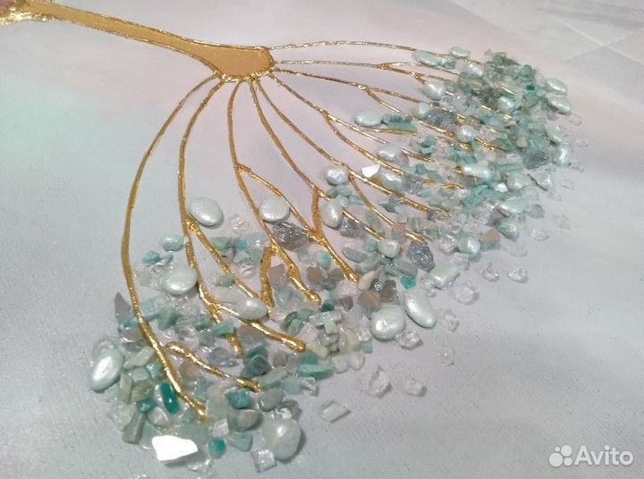 Картина на холсте текстурная стрекоза с золотом