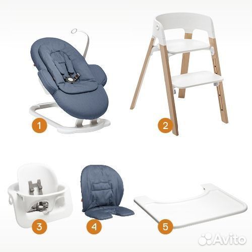 Шкзлонг stokke trip trap на стульчик