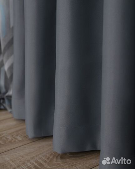Шторы блэкаут Марсель серый новые пошив
