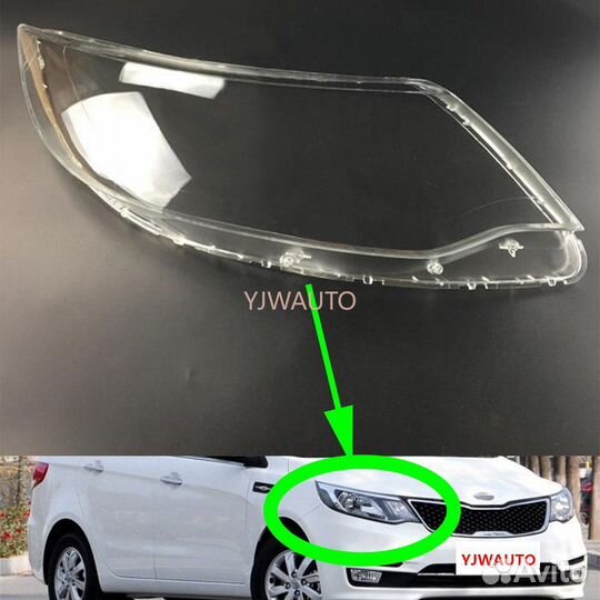Стëкла фар KIA Rio 3 рестайлинг 2015 - 2017