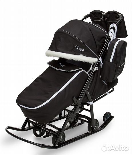 Санки-коляска (черный цвет)