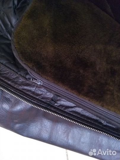 Кожаная куртка мужская 52 54 бу