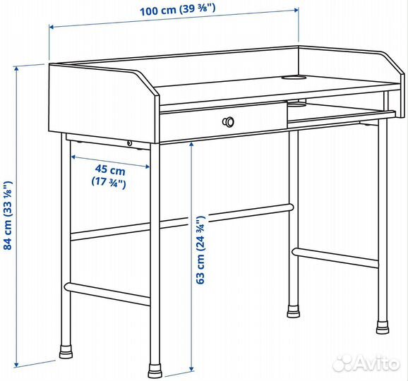 Письменный стол IKEA белый hauga