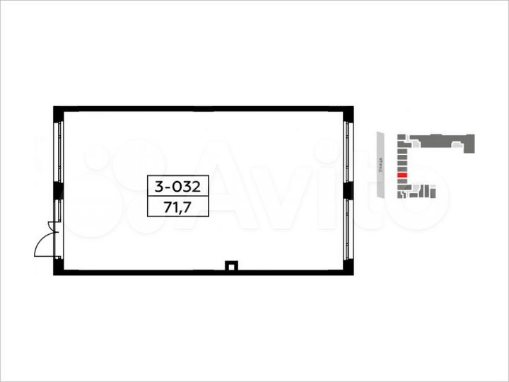 Аренда, торговое помещение площадью 72.3 кв.м