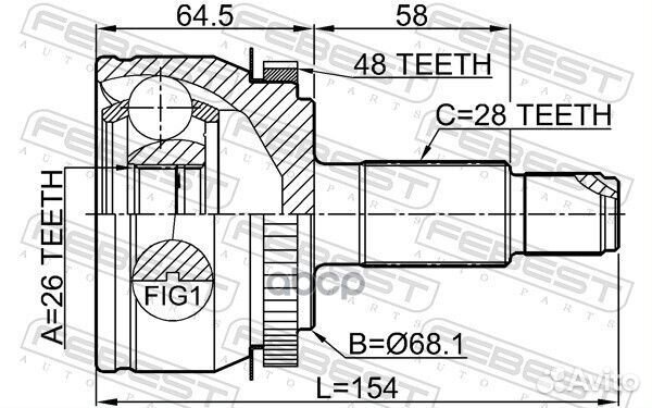 Шрус наружный 26X68.1X28 3010F7A48 Febest