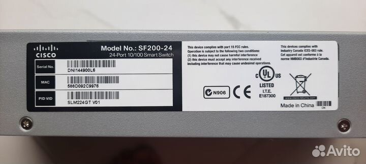 Коммутатор Cisco SF200-24 24-port Smart Switch