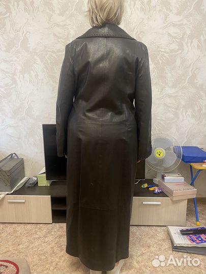 Кожаный плащ 52-54