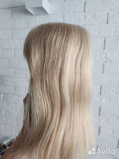 Парик из натуральных волос с имитацией кожи головы