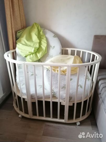 Детская кроватка трансформер круглая, овальная