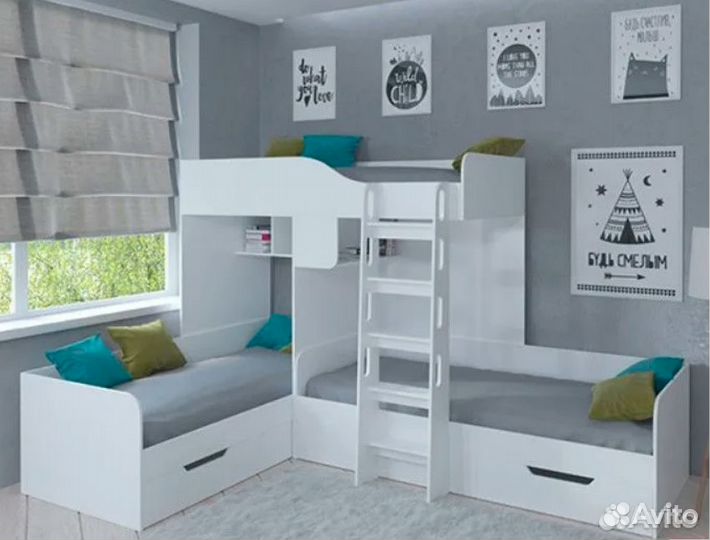 Кровать Трио Дуб Молочный/Сонома