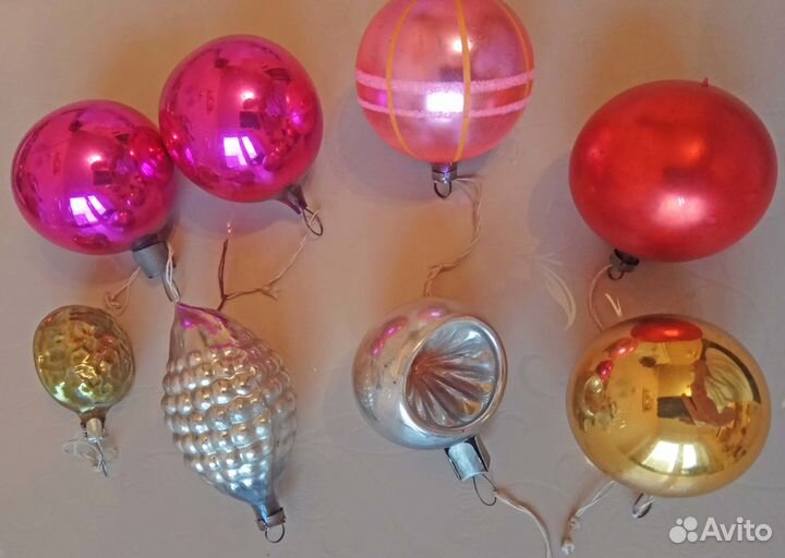 Ёлочные игрушки, бусы времён СССР