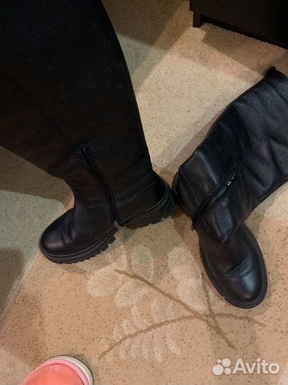 Сапоги осенние женские кожа 36-37